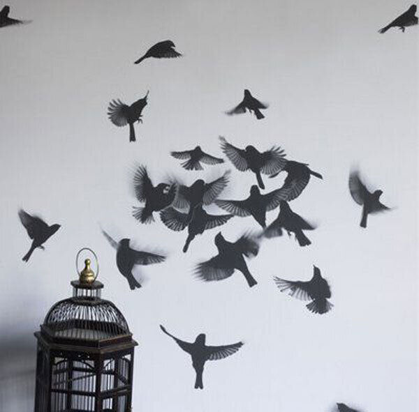 New York based Trove’s Flock wallpaper depicts a flock of birds in flight as a tribute to Alfred Hitchcock’s film The Birds (€90 p/roll).