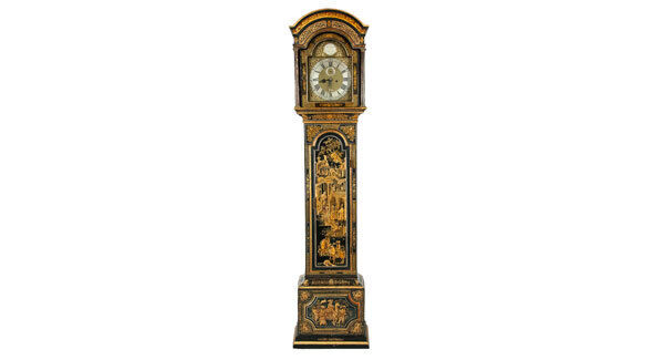 A George III black and gilt Japanned clock c1760 inscribed John Dene Dublin at James Adam in Dublin tomorrow (€2,000-3,000) A George III black and gilt Japanned clock c1760 inscribed John Dene Dublin at James Adam in Dublin tomorrow (€2,000-3,000)
