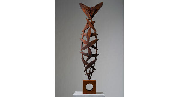 Big Fish II, forged from Cor-Ten steel with a rust finish for exterior use. Set on a wooden plinth, its height (including plinth) is approximately 1.8m (5.9ft). €3,900. Pictures: Eamonn O’Mahony