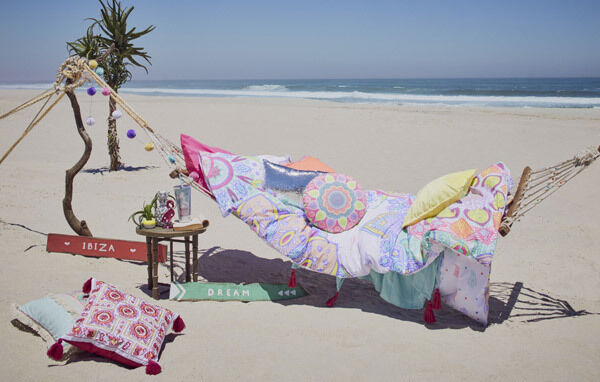 The Ibiza Wanderlust look speaks of never ending holidays in sunny places, sleeping on beaches and absorbing the local culture and party spirit of this Mediterranean island. Duvet cover, from €15, embroidered statement cushion, €10, tassel cushion €12, circular cushion €6, yellow cushion €6. The Ibiza Wanderlust look speaks of never ending holidays in sunny places, sleeping on beaches and absorbing the local culture and party spirit of this Mediterranean island. Duvet cover, from €15, embroidered statement cushion, €10, tassel cushion €12, circular cushion €6, yellow cushion €6.