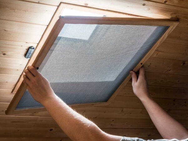 A homemade fly net can be attached to windows to prevent flies and moths when open day ad night during hot weather. A homemade fly net can be attached to windows to prevent flies and moths when open day ad night during hot weather.