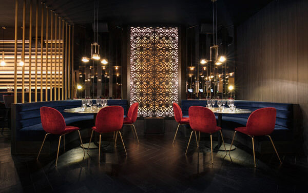 Lighting by Mullan Design at Le Madison Bar and Restaurant, Nice.