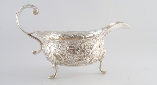 A roughly 1780 Cork sauceboat at Weldon’s stand at the National Antiques Fair in Limerick this weekend.