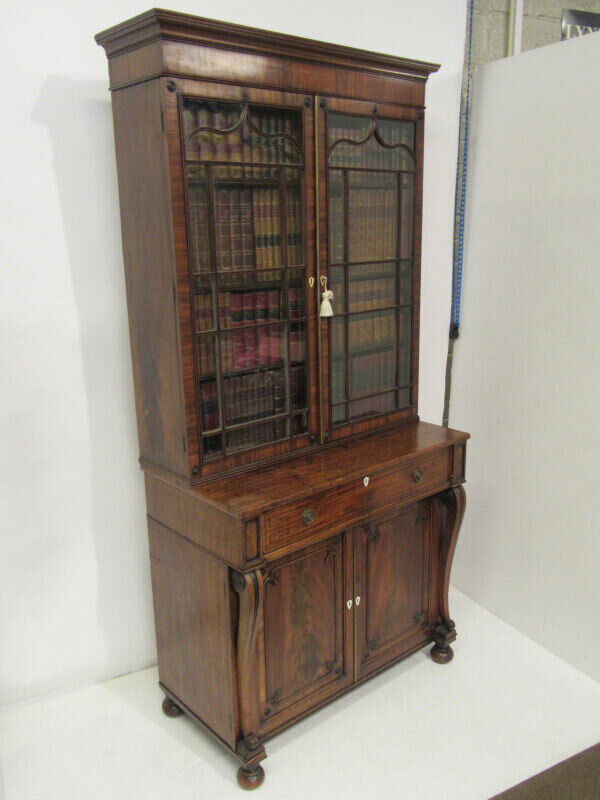 A Cork Regency secretaire bookcase at Lynes and Lynes auction.