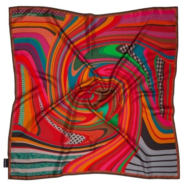 Susannagh Grogan has created this wonderful red swirl print silk scarf — it’s €210 for the large and the medium square size is €130. Available from Brown Thomas, Arnotts, House of Ireland and www.susannaghgrogan.com.
