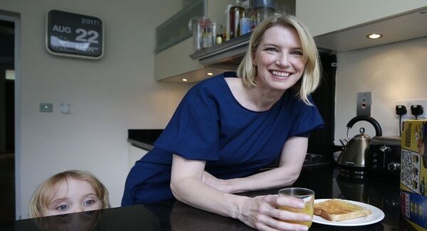 Pamela Flood at home with her daughter Elsie: “A good start to the day, it sets the tone for the rest of the day.” Picture: Nick Bradshaw
