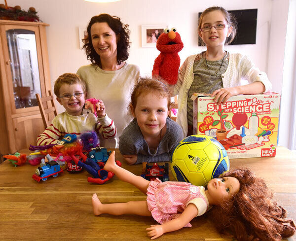 Andrea Mara with her children, Matthew, aged 4, Nia, aged 7 and Elissa, aged 9.