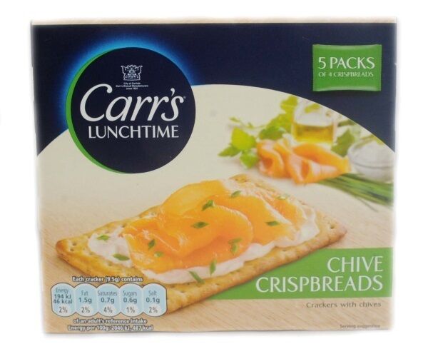 Carr’s Lunchtime chive crispbreads 190g €2.65 Carr’s Lunchtime chive crispbreads 190g €2.65