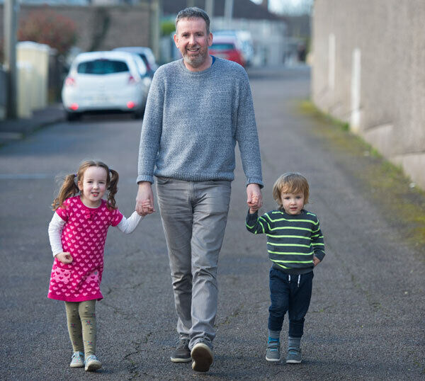 Pat Fitzpatrick with his children Freda and Joe.
