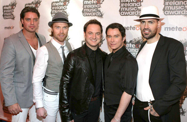 Boyzone in 2008 Keith Duffy, Ronan Keating, Mikey Graham, the late Stephen Gately and Shane Lynch.