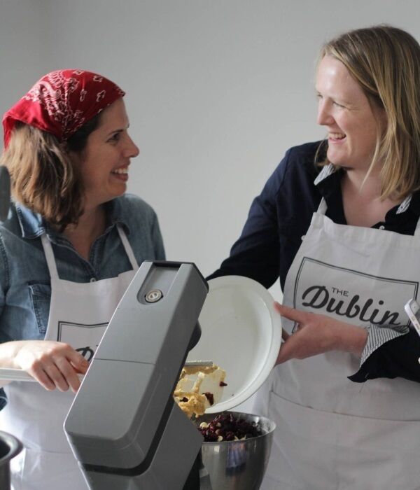 Elaine and Jenny from The Dublin Cookie Co and, main pic above, one of their favourite combinations, a sea salted caramel and toasted pecan cookie.