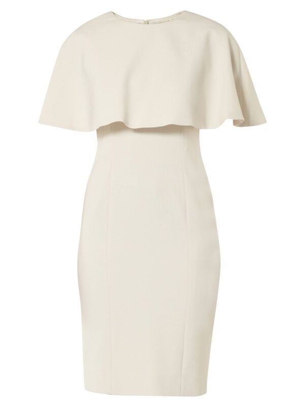 Helen McAlinden’s cream cape dress, €295. Helen McAlinden’s cream cape dress, €295.