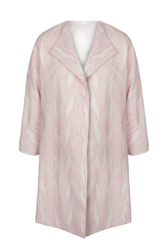 Caroline Kilkenny pink pea coat, €365 from Arnotts. Caroline Kilkenny pink pea coat, €365 from Arnotts.