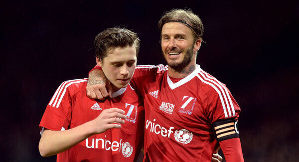 Brooklyn David Beckham at a Unicef football match, Old Trafford in 2015. Picture: Martin Rickett/PA Brooklyn David Beckham at a Unicef football match, Old Trafford in 2015. Picture: Martin Rickett/PA