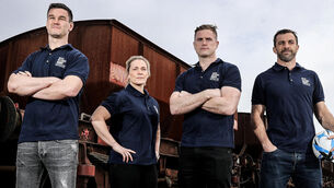 Jonathan Sexton, Rachael Burford, Jamie Heaslip and Conrad Smith 21/3/2018