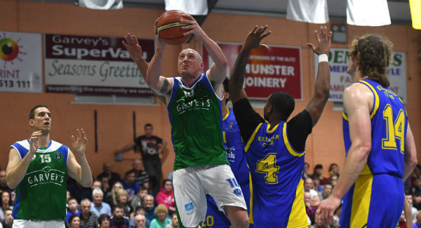 Donaghy playing basketball for Tralee Warriors in 2016