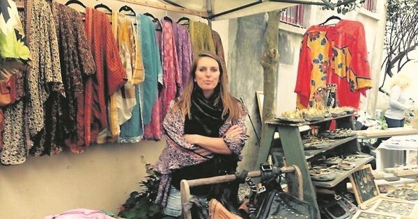 Virginie Laveau at her eco-Christmas stall at The Fair Alternative