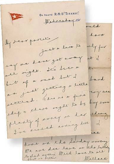 Titanic letter up for auction