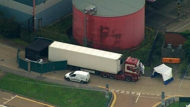 The lorry in which the 39 migrants were found dead last October.