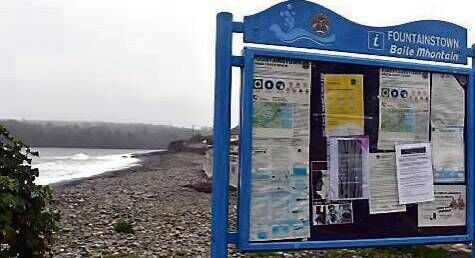 An empty beach at Fountainstown, Co Cork, on Saturday due to the pandemic. Picture: Eddie O’Hare