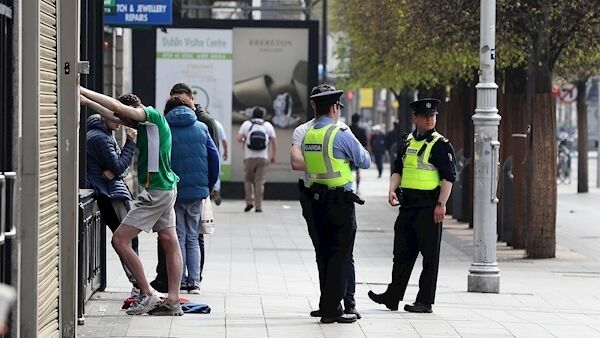 Gardaí on O'Connell Street in Dublin over the weekend.