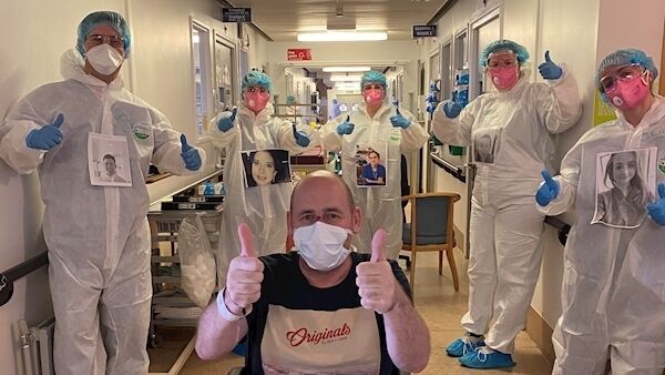 Paul with staff from Beaumont Hospital.