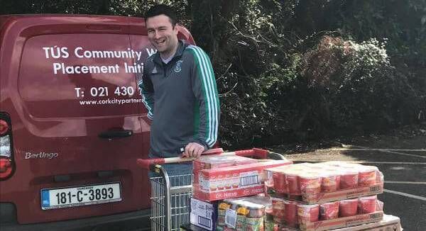 Staff and volunteers from Cork City Partnership , providing a ’’friendly call service’’ , by doing shopping and deliveries for the elderly in Cork city. Pictured is Gary Hornibrook
