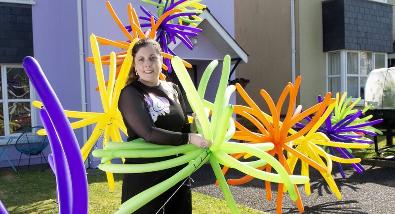 Jenny Murphy, Clonakilty, Co Cork of Red Balloon Cork put these balloons up in her front garden as part of a worldwide project One Million Bubbles of Joy to help bring smiles to people’s faces. Picture Dan Linehan