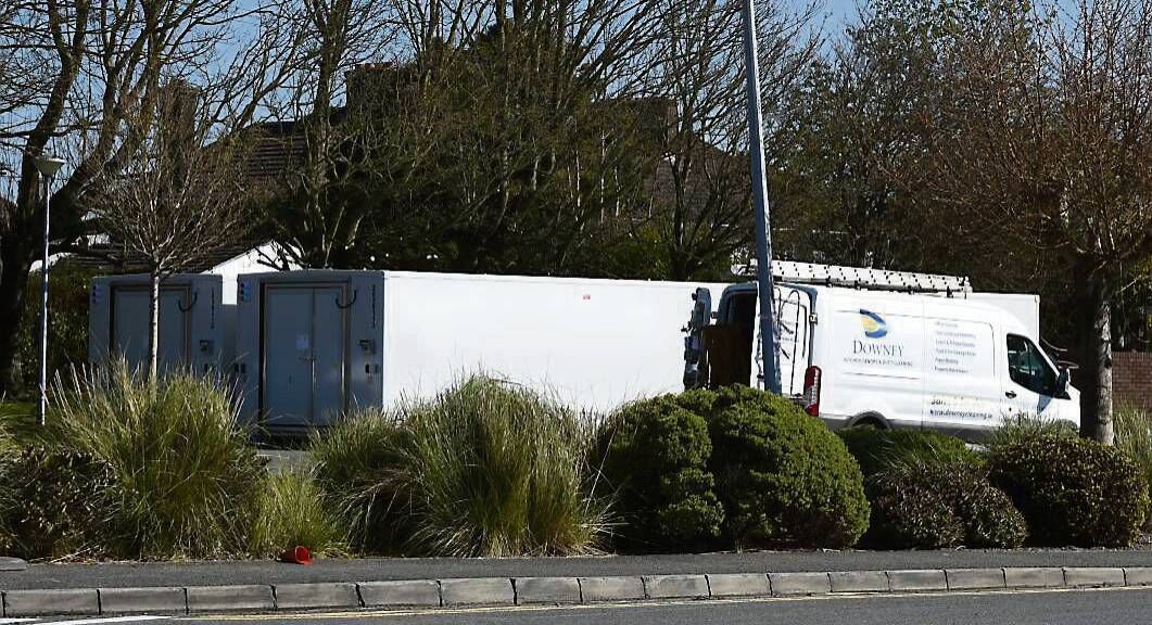 Coronavirus preparations at Cork City Mortuary at CUH. A temporary ‘marquee’ structure has also been erected at the mortuary. Picture: Larry Cummins