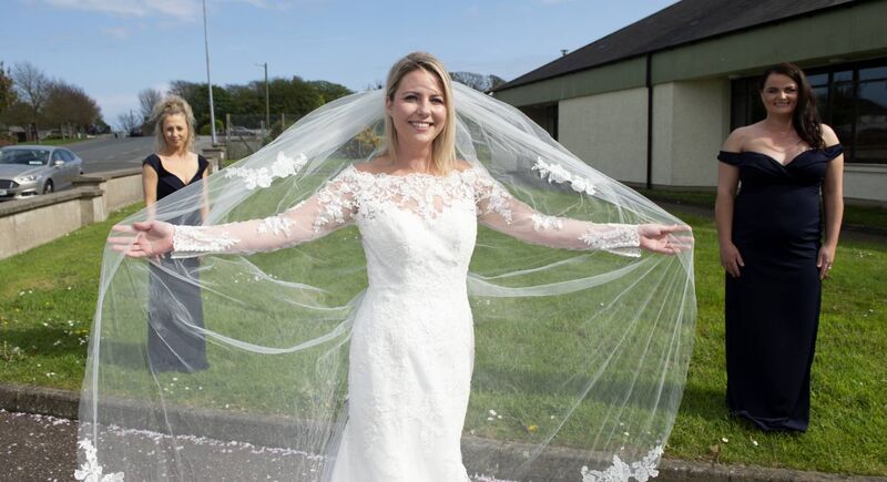 Bride Donna Savage with her bridesmaids Catriona Savage and Katy Faul. Picture: Dan Linehan Bride Donna Savage with her bridesmaids Catriona Savage and Katy Faul. Picture: Dan Linehan