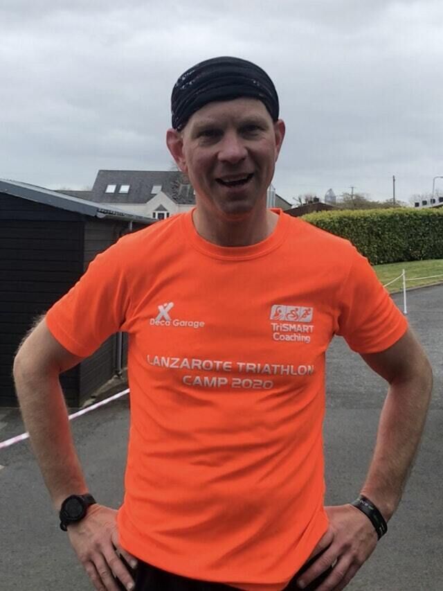 Keith Clarke after completing his original fundraising feat (Cate McCurry/PA)