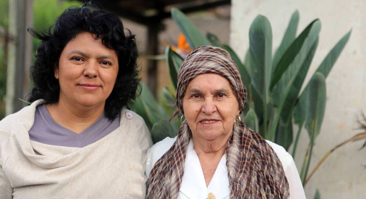 Trócaire / Honduras feature- Day Two : Berta Caceres stands her mother Doña Berta in their home in La Esperanza, Intibucá, Honduras.