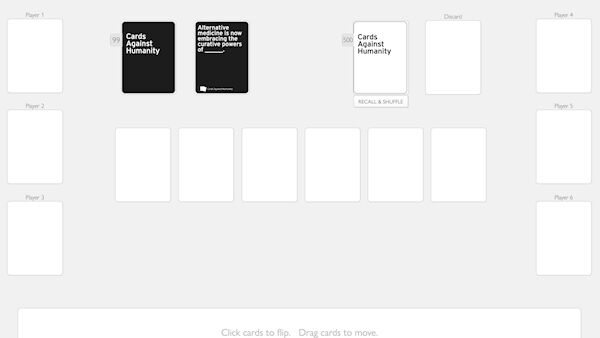 Virtual room, Cards Against Humanity.