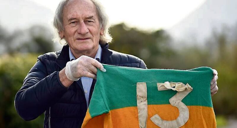 A link to the past: Two-time All-Ireland football winner Mick Gleeson with the jersey he wore when he won his last medal as left corner-forward in 1970, wrote to Donal Lenihan about the raw passion and deep rivalry that existed between the footballing factions of both Cork and Kerry, which provided our columnist with his earliest sporting memory. Picture: Don MacMonagle