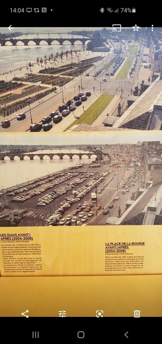 Before and After shots of Bordeau's Quays.  Photo: @despod