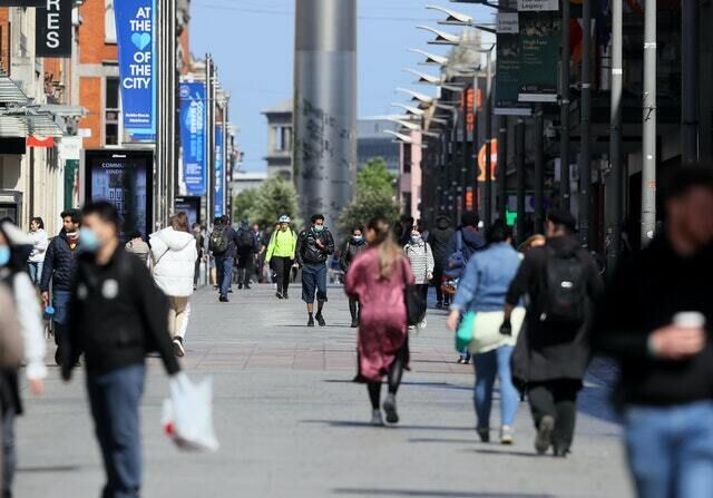 People on Henry street in Dublin city centre as restrictions put in place as a result of the coronavirus pandemic have been eased (Brian Lawless/PA)