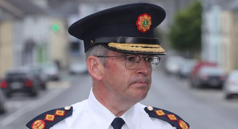 Garda Commissioner Drew Harris speaking to the media at the scene in Castlerea, Co Roscommon (Niall Carson/PA Wire)