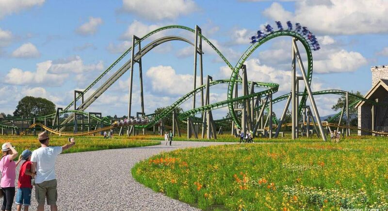 A computer generated image of the new steel rollercoasters at Tayto Park.