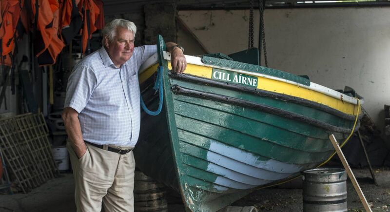 Gap of Dunloe Boatman Dermot O'Donoghue with his traditional wooden Gap boat in his shed in Killarney at the weekend.