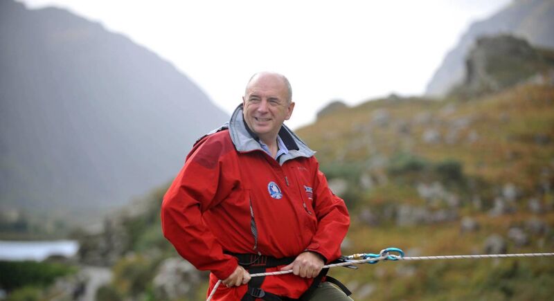 Mountaineer Pat Falvey who organises many mountain and walking trips to Killarney as well as all over the world pictured in The Gap of Dunloe Killarney.
