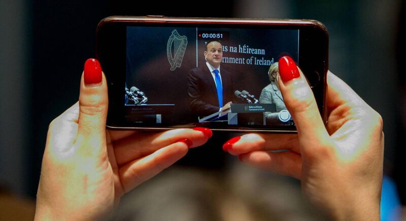 Taoiseach Leo Varadkar during a media briefing following a meeting of the Cabinet subcommittee on Covid-19 at Government Buildings, Dublin. Picture: Gareth Chaney/Collins