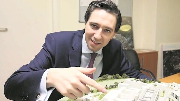 Minister for Health Simon Harris with a model of the National Children’s Hospital. One of the Government’s worst moments was the mishandling of the project in December 2018 when the price tag jumped by €400m overnight. Picture: SamBoal/Rollingnews.ie