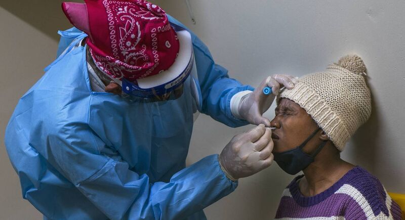 South African patient tested for coronavirus. Picture: AP/Jerome Delay