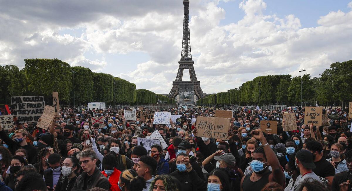 France has seen several protests sparked by Mr Floyd’s death such as this one in Paris last Saturday. Pic: AP/Francois Mori