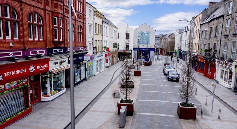 Tralee Town in Co Kerry deserted at 1.15 pm on Saturday. The once vibrant community town has no people on the streets. Picture: Domnick Walsh © Eye Focus LTD Tralee Town in Co Kerry deserted at 1.15 pm on Saturday. The once vibrant community town has no people on the streets. Picture: Domnick Walsh © Eye Focus LTD
