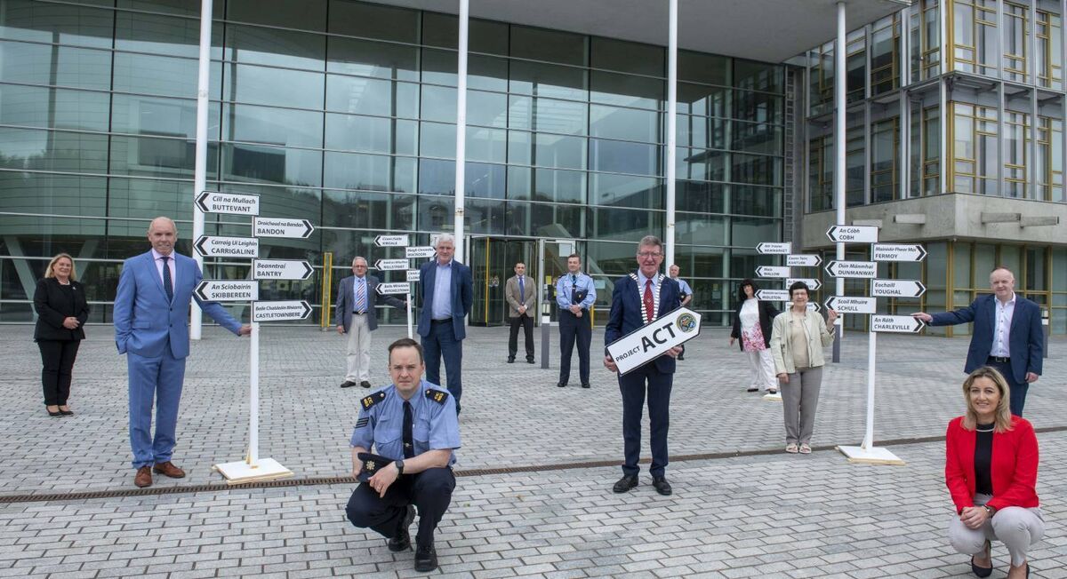 Mayor of the County of Cork Cllr Ian Doyle joined by officials for the the launch of Project ACT at Cork County Hall. Picture: Brian Lougheed
