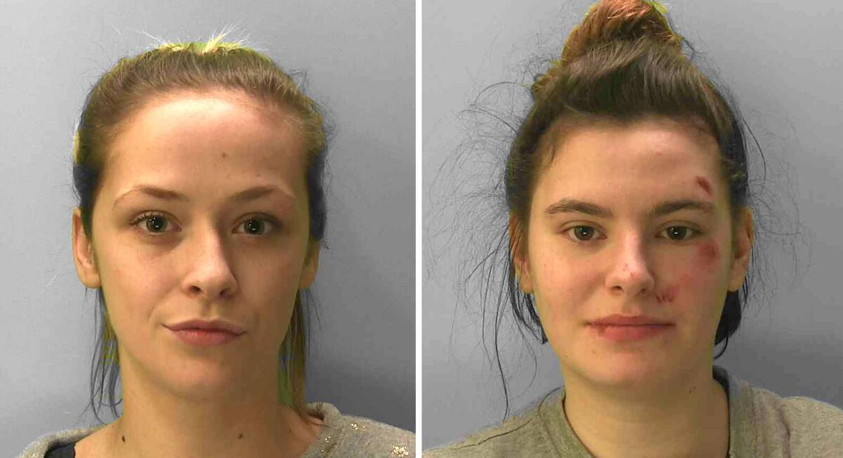 Millie Robinson (left) and Bayleigh Meadows, who both live in Eastbourne, were criticised by the judge for committing the offences while the rest of the country was obeying lockdown for the safety of everyone. Pic: Sussex Police/PA