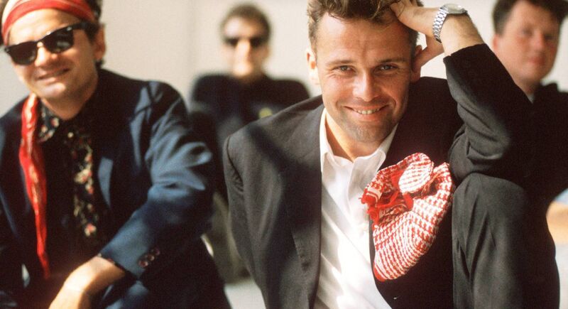 Cathal Coughlan (right) in 1990 with the other members of Fatima Mansions. Picture:  Michael Putland/Getty Images