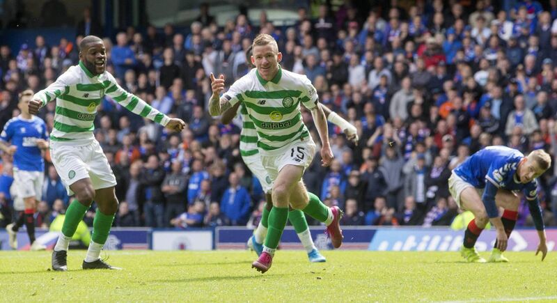 Celtic's Jonny Hayes celebrates scoring against Rangers at Ibrox last September. Celtic's Jonny Hayes celebrates scoring against Rangers at Ibrox last September.