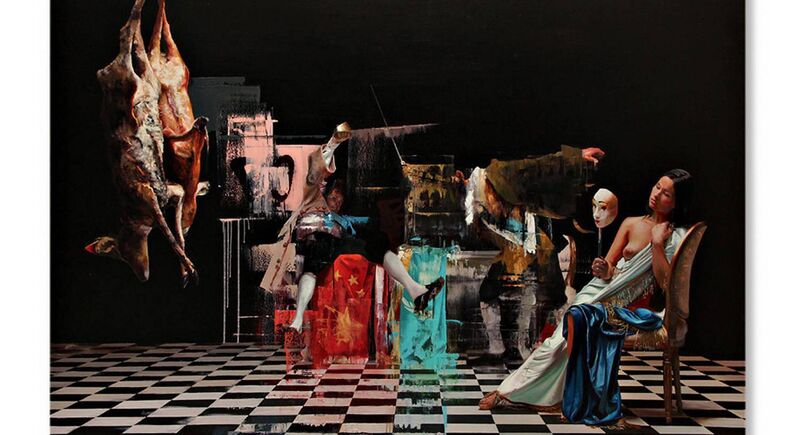 'L'Amour et La Violence' by the Cork painter Conor Harrington at Bonhams.